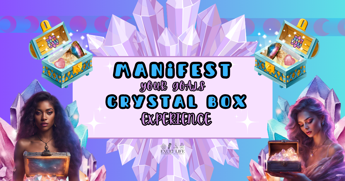 Craft a personalized crystal box, learn cleansing and charging techniques, while aligning your chosen crystals with your personal goals