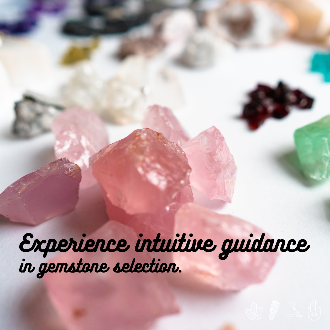 Experience intuitive guidance with selecting your crystals based on your goals.