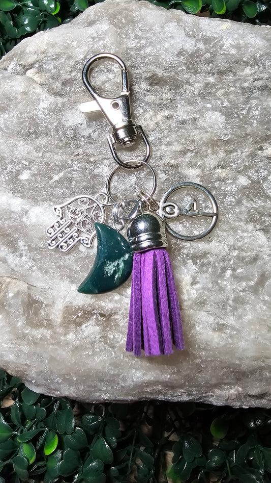 Moss Agate - crystal moon vibes charm
